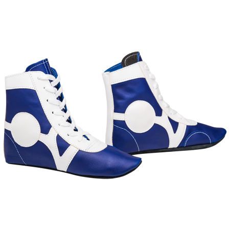 Купить Обувь для самбо SM-0102, кожа, синий Rusco в Воркуте 
